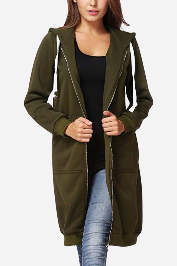 Oversized Long Zip Sweatshirt Hoodie - Coats & Jackets - DYAVOR®