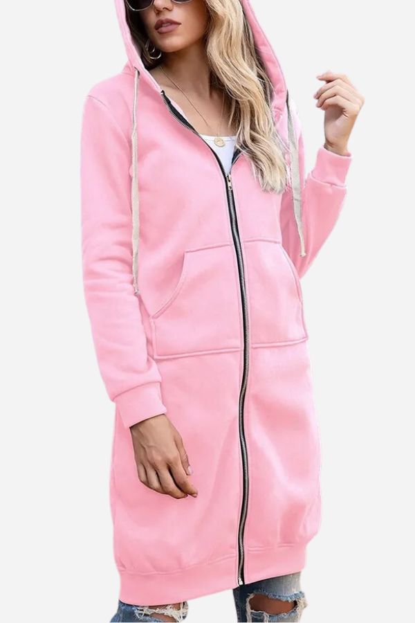 Oversized Long Zip Sweatshirt Hoodie - Coats & Jackets - DYAVOR®