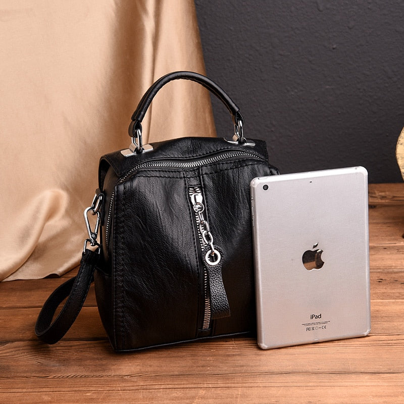 Luxury Cow Leather Women Designer Fashion Shoulder Crossbody Multifunction Bag Big Tote Sac - Backpacks - DYAVOR®