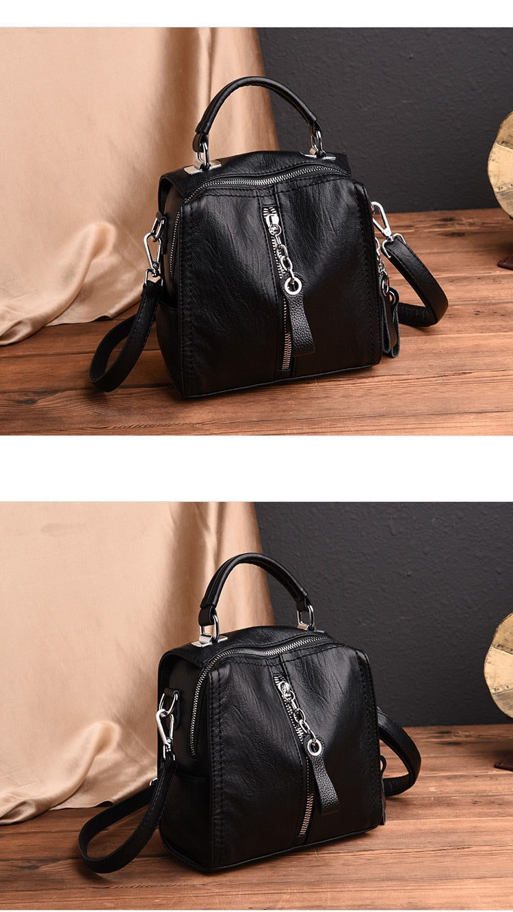 Luxury Cow Leather Women Designer Fashion Shoulder Crossbody Multifunction Bag Big Tote Sac - Backpacks - DYAVOR®