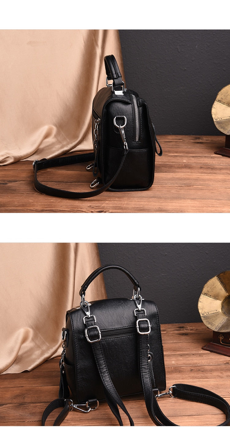 Luxury Cow Leather Women Designer Fashion Shoulder Crossbody Multifunction Bag Big Tote Sac - Backpacks - DYAVOR®