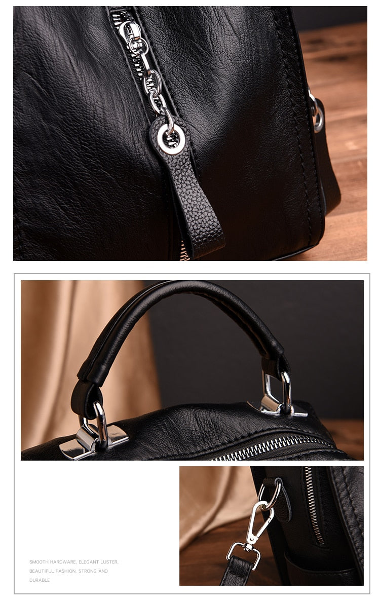 Luxury Cow Leather Women Designer Fashion Shoulder Crossbody Multifunction Bag Big Tote Sac - Backpacks - DYAVOR®