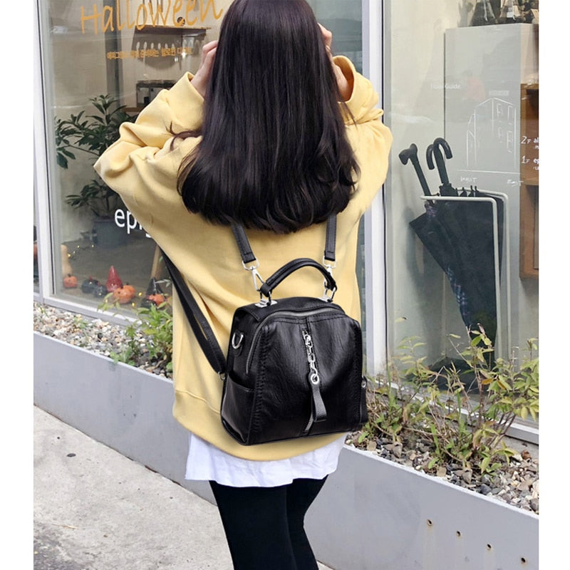 Luxury Cow Leather Women Designer Fashion Shoulder Crossbody Multifunction Bag Big Tote Sac - Backpacks - DYAVOR®