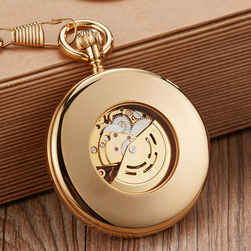 Luxury Vintage Copper Gold Square Hand Wind Mechanical Pocket FOB Watch - Unisex Style Watches - DYAVOR®