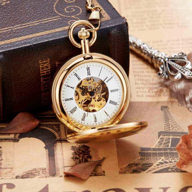 Luxury Vintage Copper Gold Square Hand Wind Mechanical Pocket FOB Watch - Unisex Style Watches - DYAVOR®