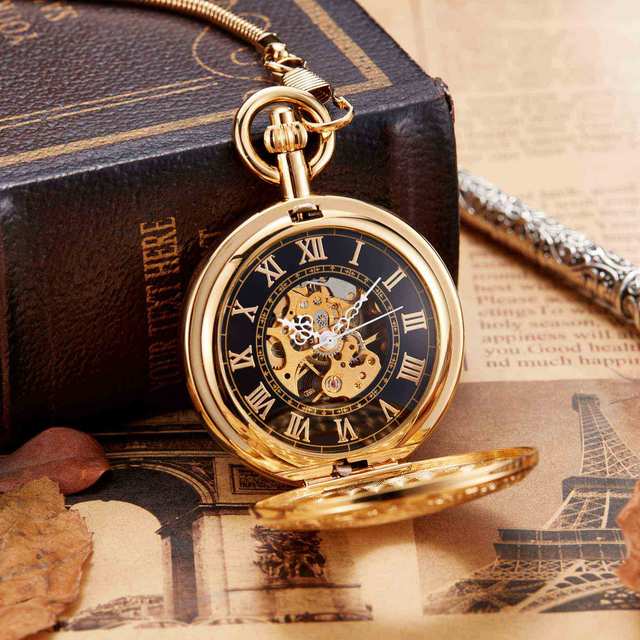Luxury Vintage Copper Gold Square Hand Wind Mechanical Pocket FOB Watch - Unisex Style Watches - DYAVOR®
