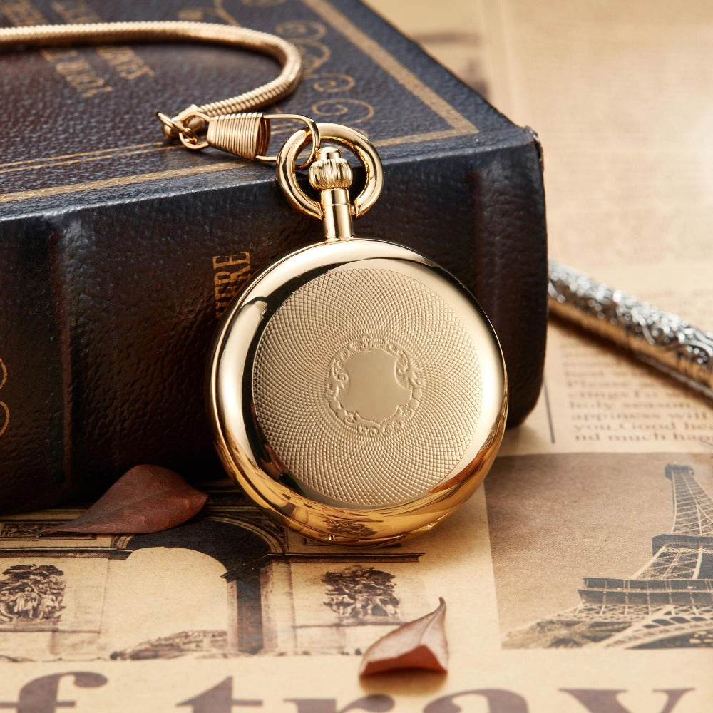 Luxury Vintage Copper Gold Square Hand Wind Mechanical Pocket FOB Watch - Unisex Style Watches - DYAVOR®