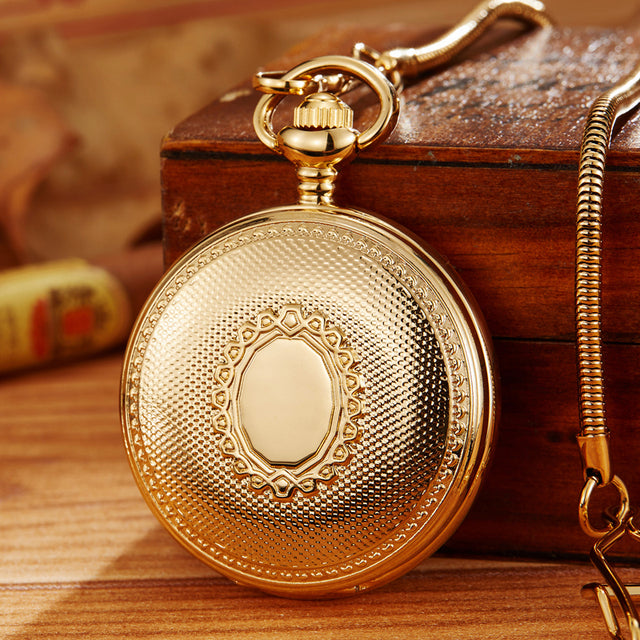 Luxury Vintage Copper Gold Square Hand Wind Mechanical Pocket FOB Watch - Unisex Style Watches - DYAVOR®