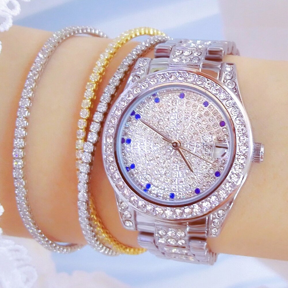 Luxury Women's Crystal Diamonds Decor Stainless Steel Dress Wristwatch - Watches for Women - DYAVOR®