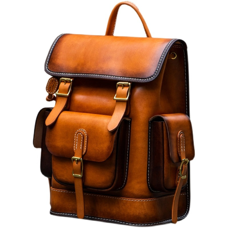 Men and Women Handmade Elaborate Works Cow Leather Backpacks - Backpacks - DYAVOR®