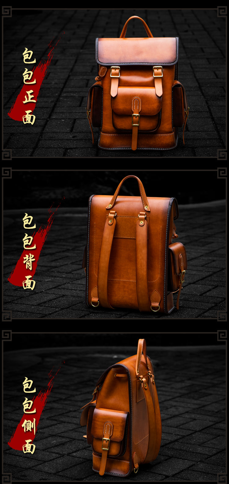 Men and Women Handmade Elaborate Works Cow Leather Backpacks - Backpacks - DYAVOR®