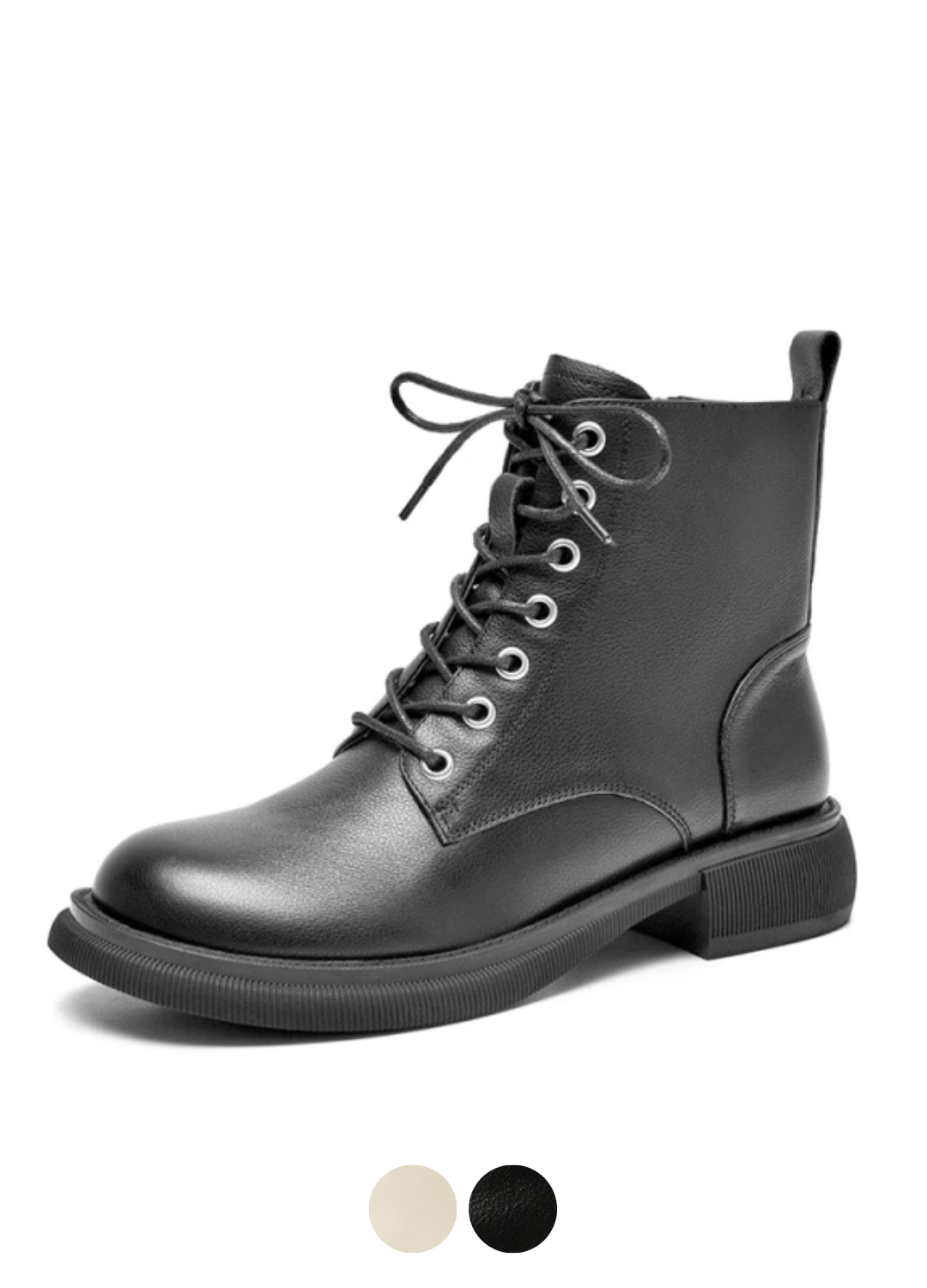 Donatto Women's Leather Motorcycle Ankle Black Boots - Boots - DYAVOR®