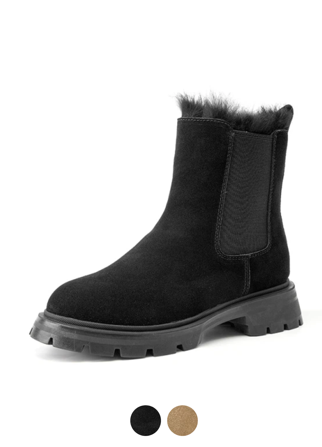 Alberti Women's Suede Leather Chelsea Black Boots - Boots - DYAVOR®