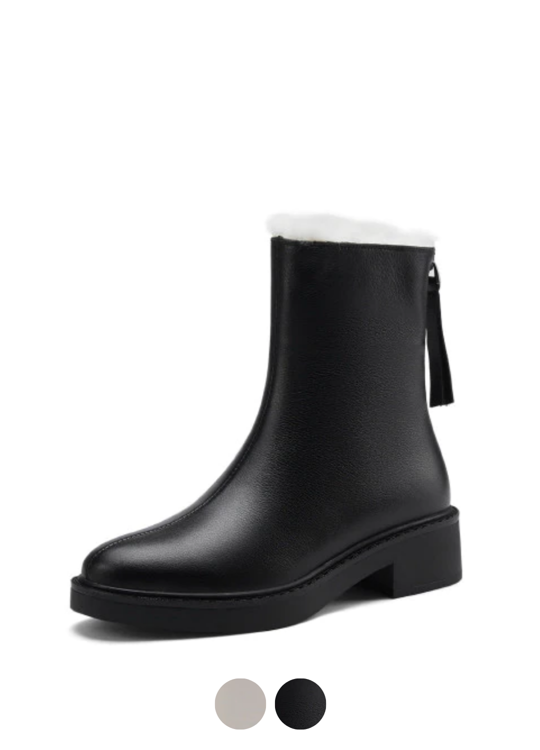 Sapene Women's Winter Leather Black Boots - Boots - DYAVOR®