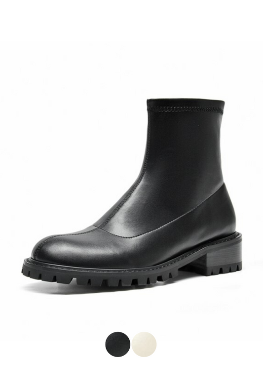 Sparks Women's Soft Ankle Boots With Elastic Round Toe Black - Boots - DYAVOR®