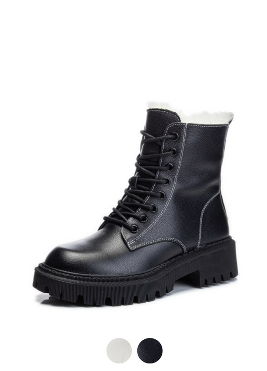 Balin Women's Warm Wool Leather Black Boots - Boots - DYAVOR®