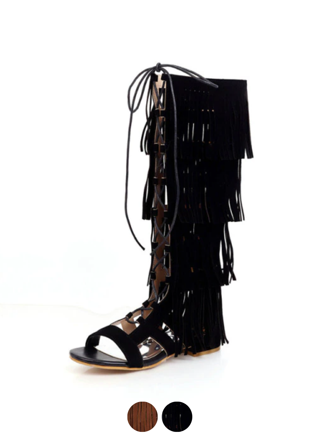 Noema Women's Gladiator Knee High Black Boots - Boots - DYAVOR®