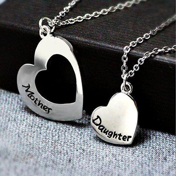 Mother Daughter Necklace Set of 2 Matching Heart Mom and Me Jewelry - Necklaces - DYAVOR®