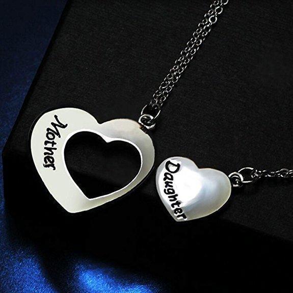 Mother Daughter Necklace Set of 2 Matching Heart Mom and Me Jewelry - Necklaces - DYAVOR®