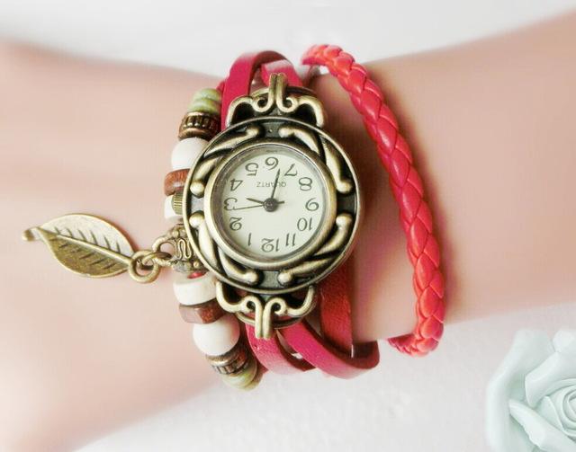 Multicolour Genuine Leather Vintage Bracelet Quartz Wristwatches for Women - Sold_Out_Products - DYAVOR®
