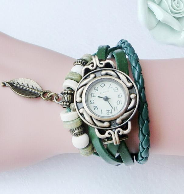 Multicolour Genuine Leather Vintage Bracelet Quartz Wristwatches for Women - Sold_Out_Products - DYAVOR®
