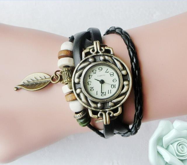 Multicolour Genuine Leather Vintage Bracelet Quartz Wristwatches for Women - Sold_Out_Products - DYAVOR®