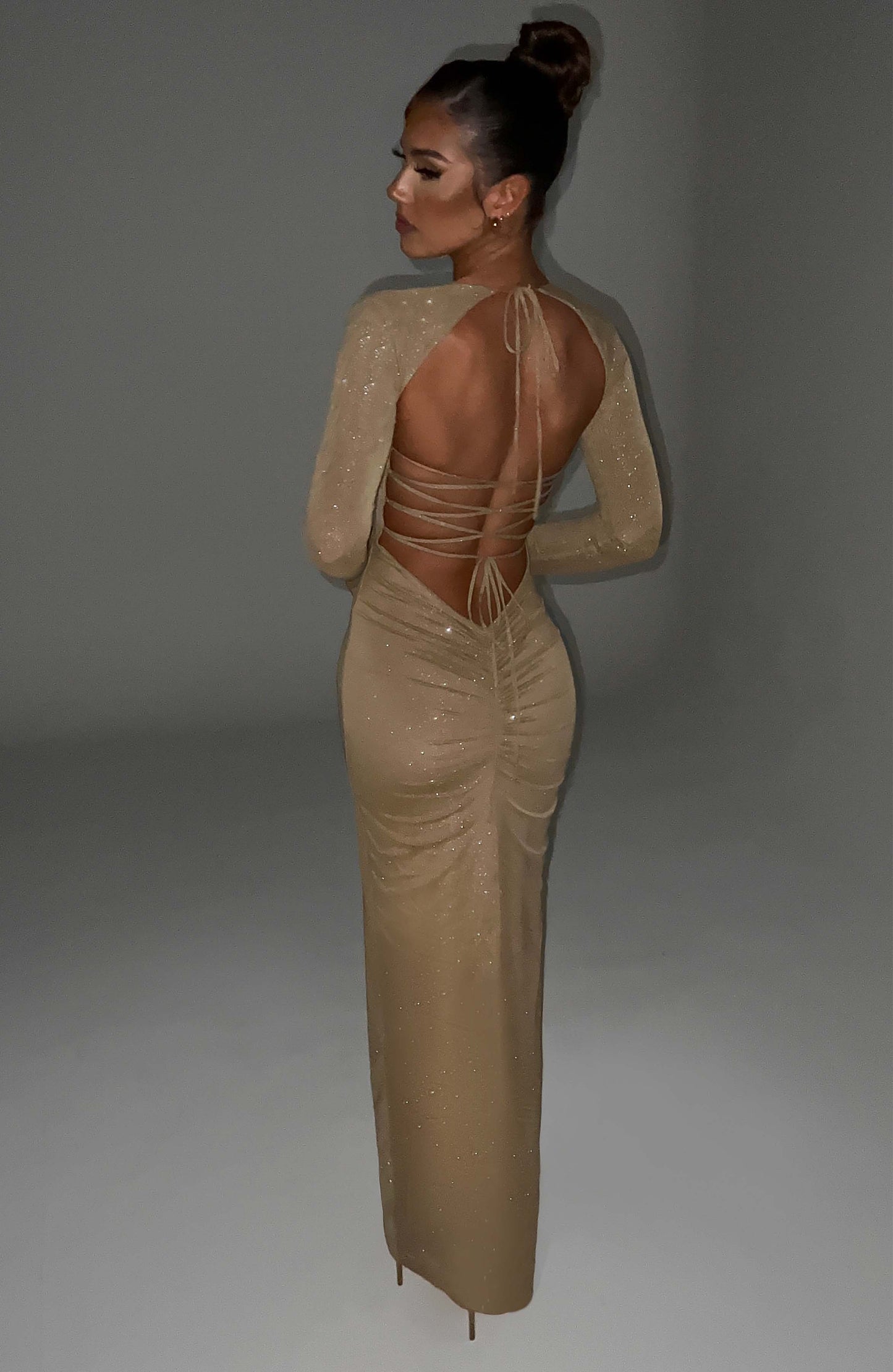 Nadia Maxi Dress - Gold Sparkle - Dress - DYAVOR®