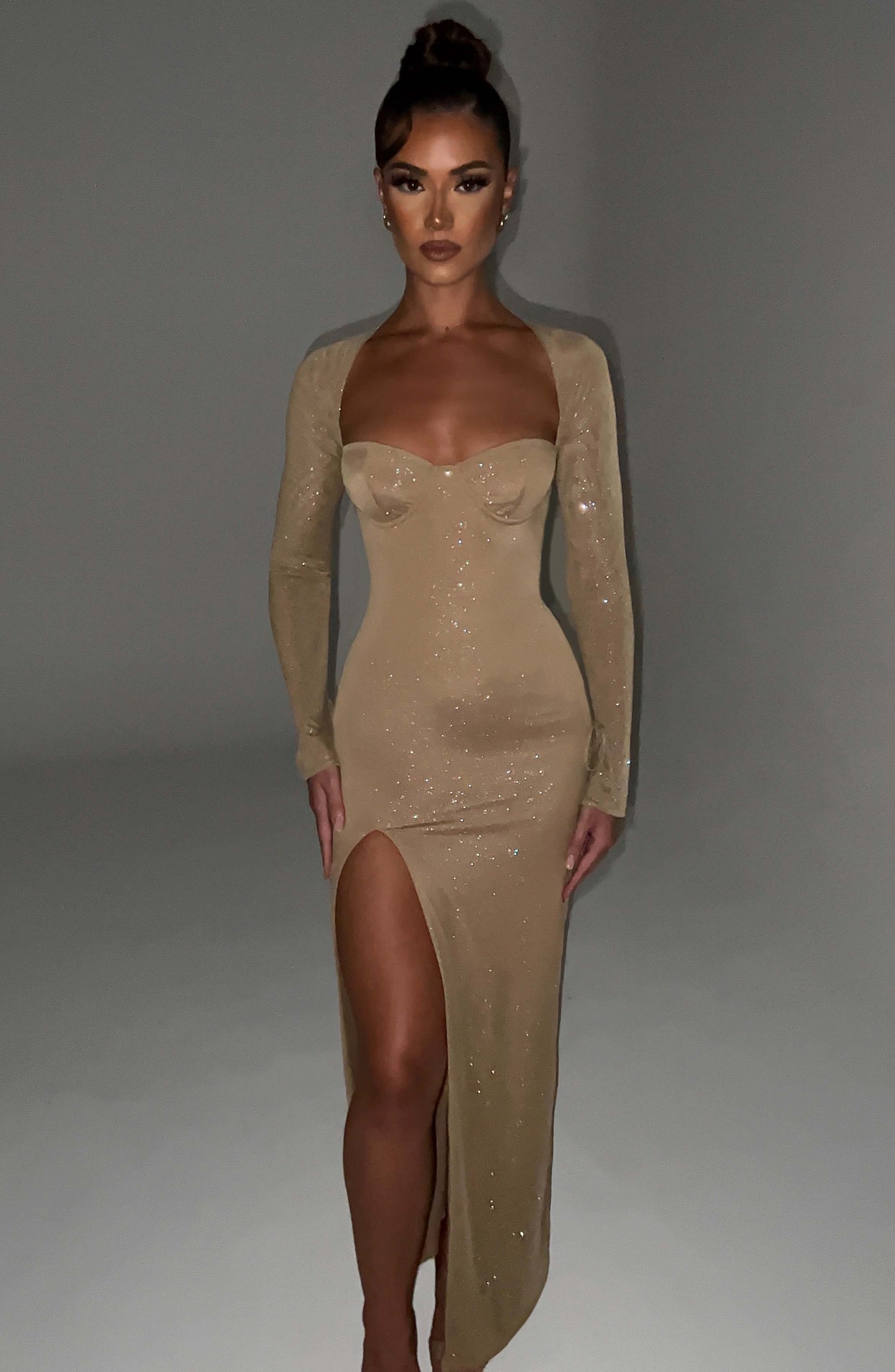 Nadia Maxi Dress - Gold Sparkle - Dress - DYAVOR®