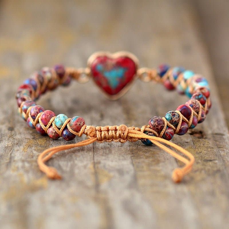Natural Stone Heart Jasper Bracelet - Beauty And Personal Care - DYAVOR®