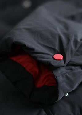new black plus size clothing stand collar quilted coat Elegant drawstring pockets down coat - - DYAVOR®