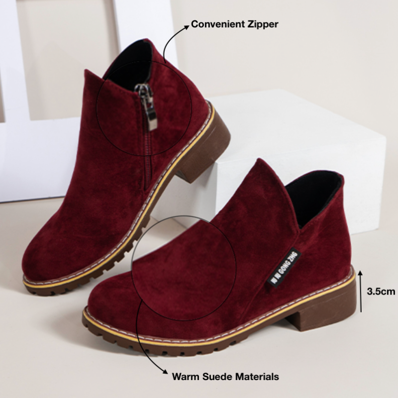 GRW Orthopedic Women Ankle Boots Suede Warm Zipper NonSkid Fashion Designed - - DYAVOR®