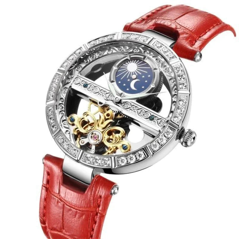 Women's Genuine Leather Hollowed Out Skeleton Luminous Wristwatch - Watches for Women - DYAVOR®