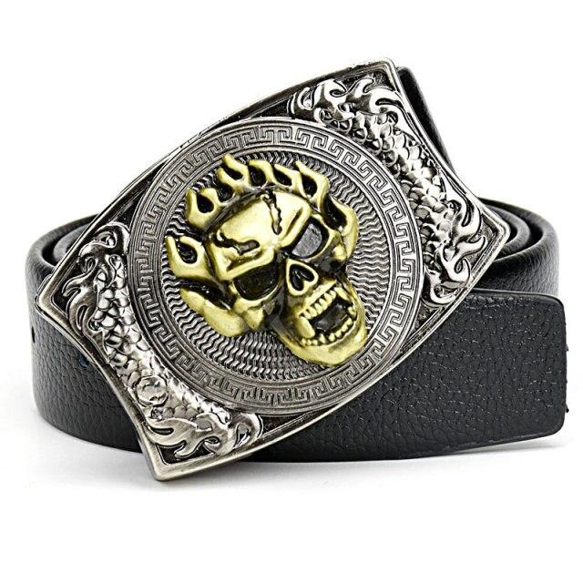 Plus Size Unisex Luxury Leather Strap Belt with Retro Animal Metal Buckle - Sold_Out_Products - DYAVOR®
