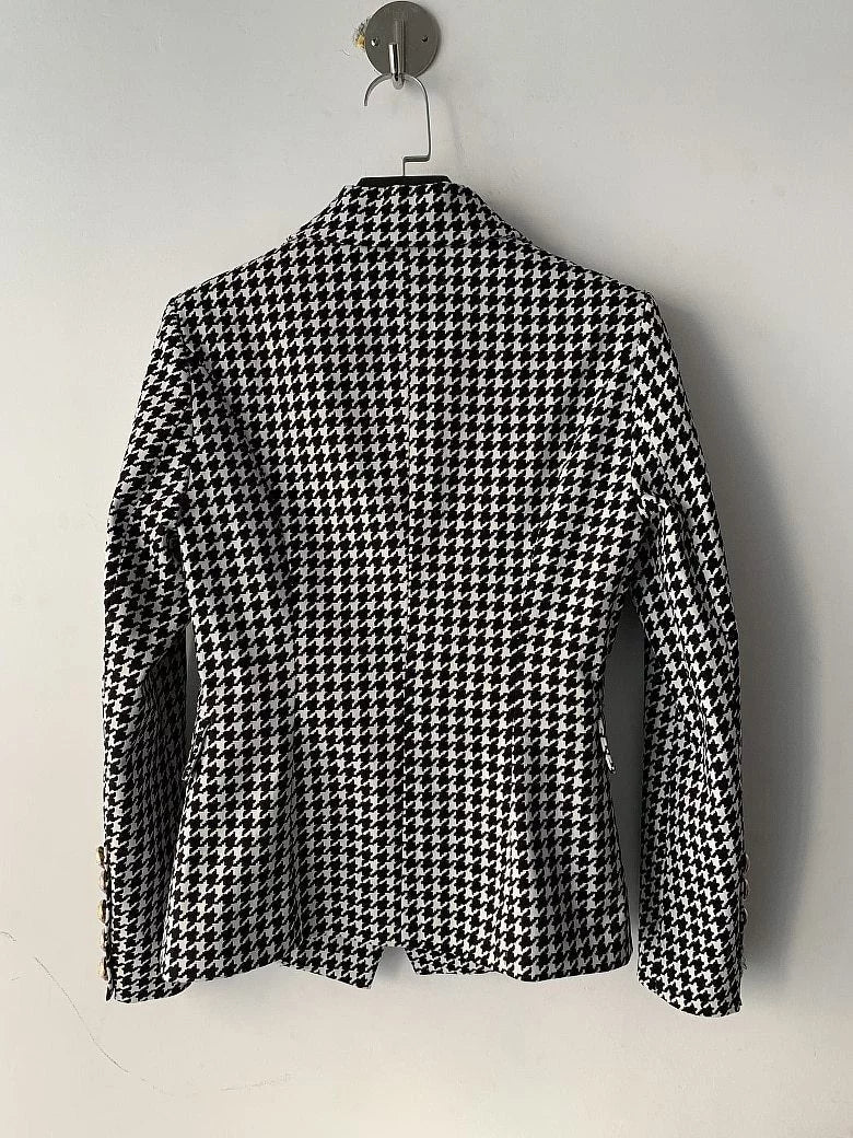 The Paulette Slim Fit Houndstooth Blazer - - DYAVOR®