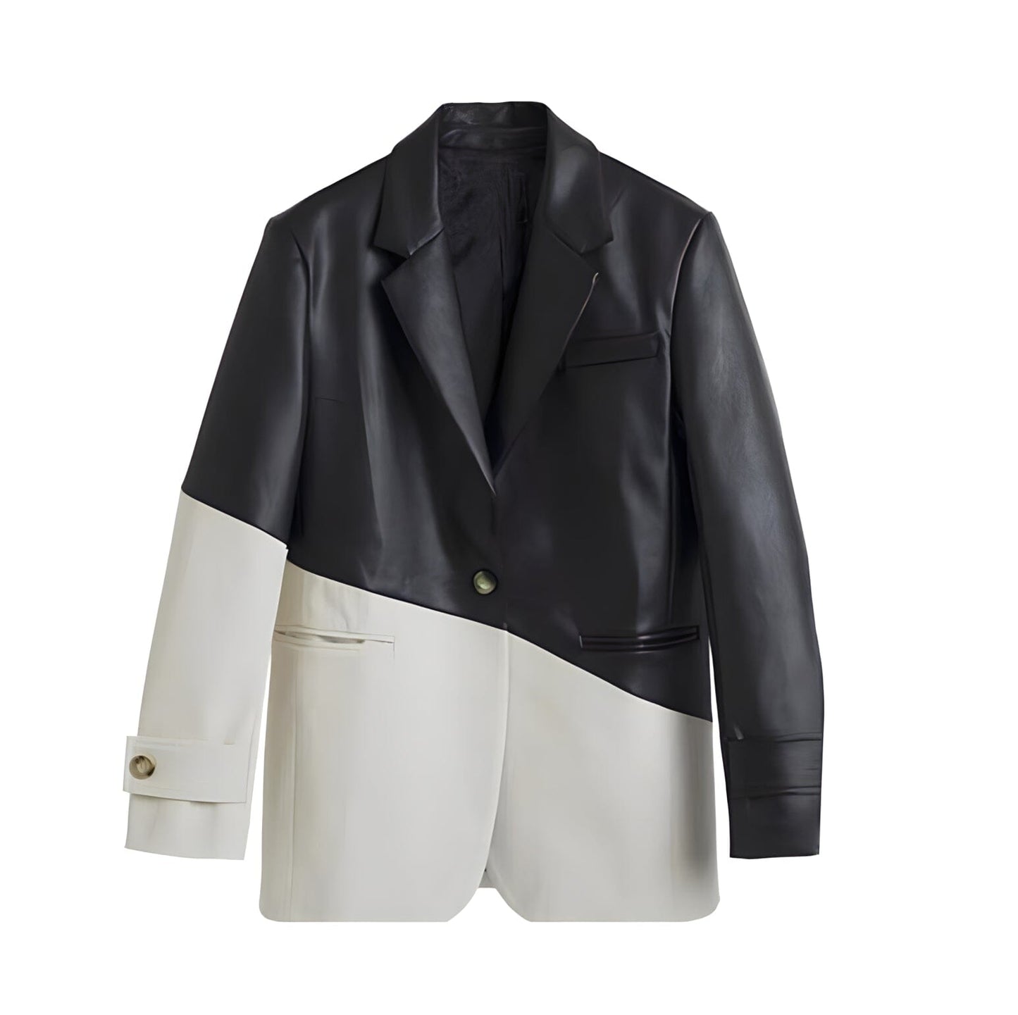 The Darla Faux Leather Long Sleeve Blazer - - DYAVOR®