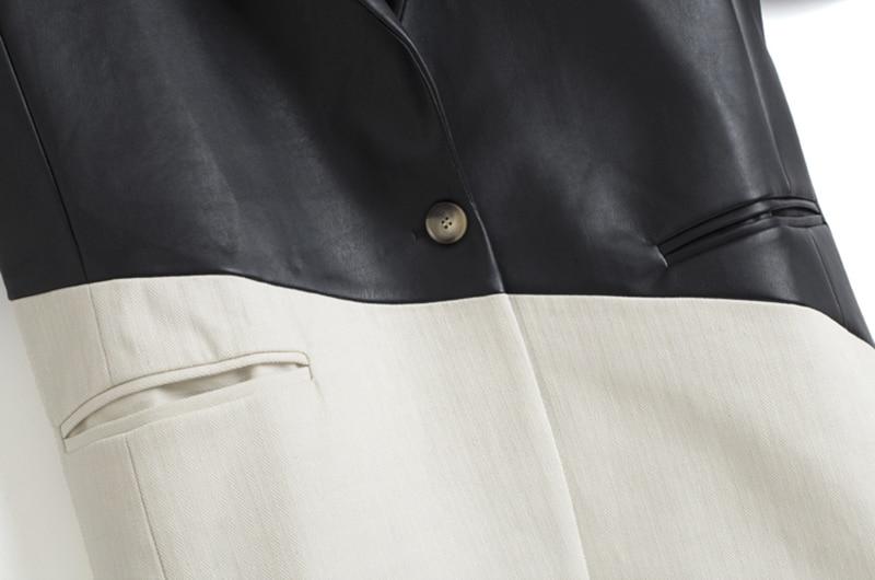 The Darla Faux Leather Long Sleeve Blazer - - DYAVOR®