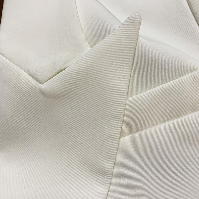 White Double Breasted Blazer - - DYAVOR®