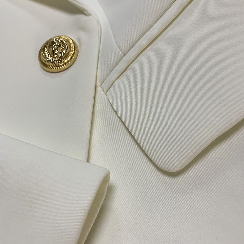 White Double Breasted Blazer - - DYAVOR®