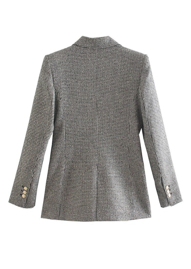 Houndstooth Double Breasted Blazer - - DYAVOR®