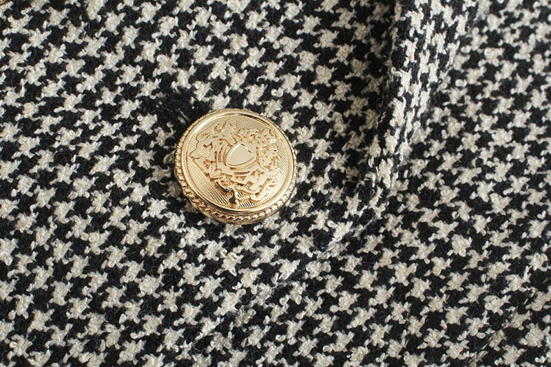 Houndstooth Double Breasted Blazer - - DYAVOR®
