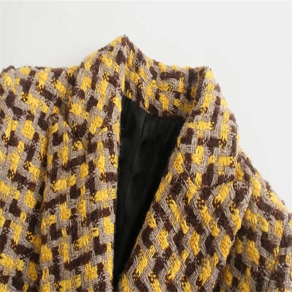 The Hive Houndstooth Long Sleeve Blazer - - DYAVOR®