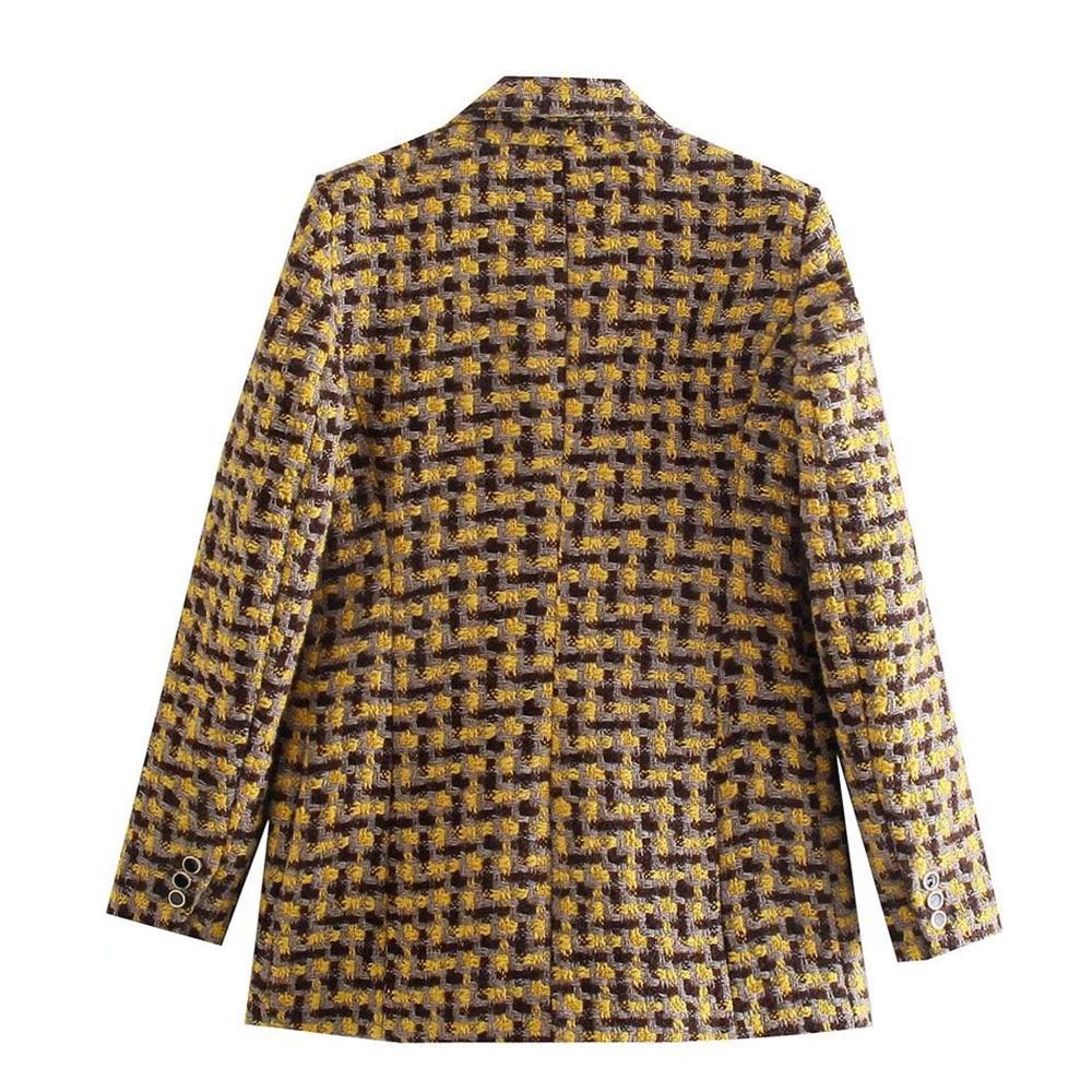 The Hive Houndstooth Long Sleeve Blazer - - DYAVOR®