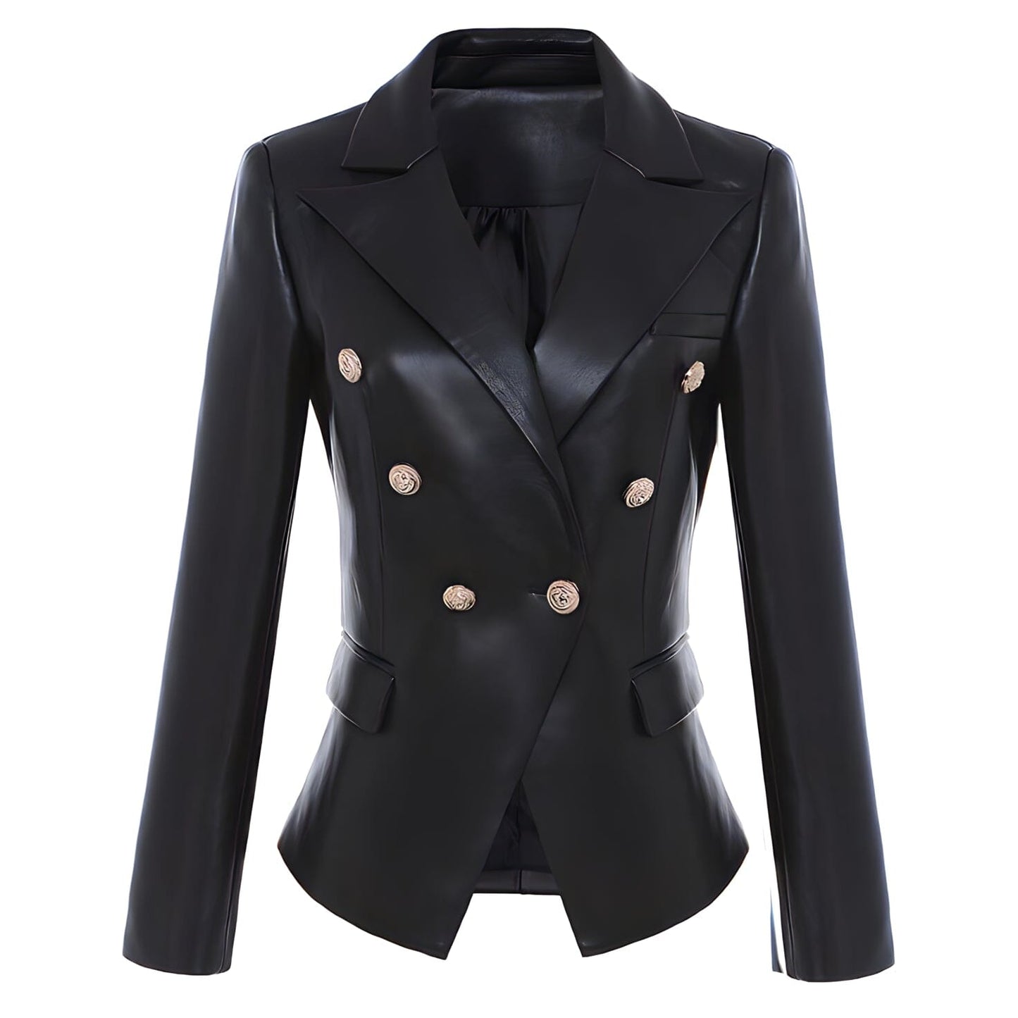 The Katerina Faux Leather Blazer - - DYAVOR®