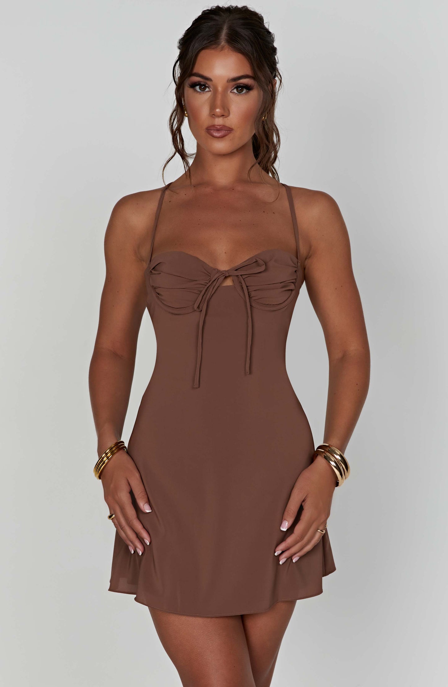 Renee Mini Dress - Chocolate - Dress - DYAVOR®