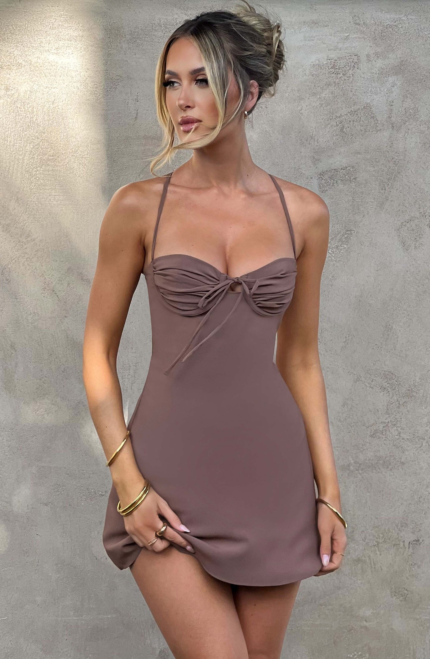 Renee Mini Dress - Chocolate - Dress - DYAVOR®