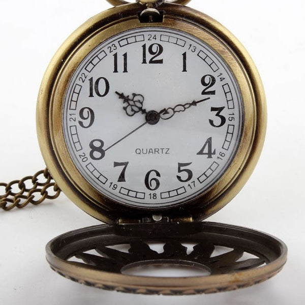 Retro Antique Unisex Bronze Hollow Sunflowers Flip Pocket FOB Watch - Unisex Style Watches - DYAVOR®