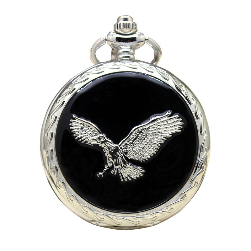 Retro Creative Unisex Silver Eagle Wing Necklace Pendant Pocket FOB Watch - Unisex Style Watches - DYAVOR®