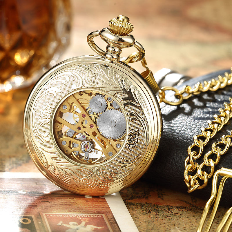 Retro Golden Steel Hollow Exquisite Sculpture Mechanical Pocket FOB Watch - Unisex Style Watches - DYAVOR®