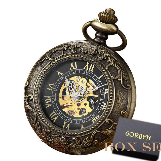Retro Golden Steel Hollow Exquisite Sculpture Mechanical Pocket FOB Watch - Unisex Style Watches - DYAVOR®