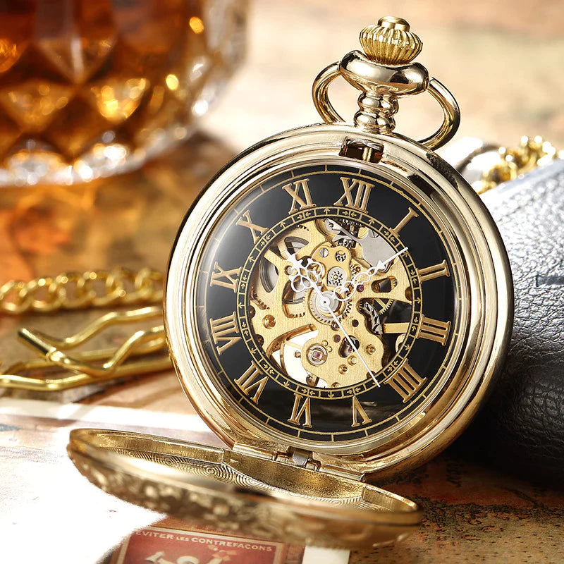 Retro Golden Steel Hollow Exquisite Sculpture Mechanical Pocket FOB Watch - Unisex Style Watches - DYAVOR®